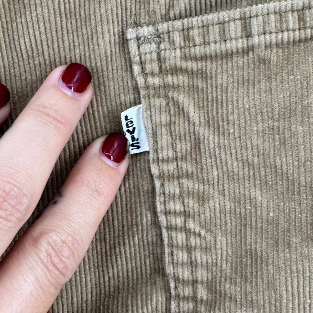 Levis Vintage Corduroy Pants Mens 38x27 Tan Brown Straight Leg White Tab Classic